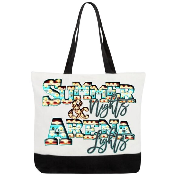 Summer Nights and Arena Lights Canvas Tote Bag - Picture 1 of 2